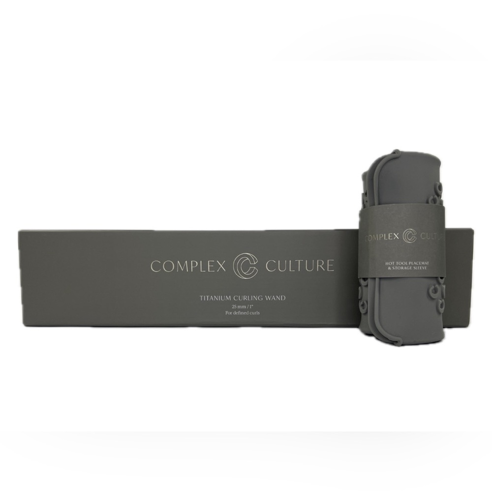Complex Culture 25mm 1” Titanium Curling Wand &Hot Tool Placement Storage Sleeve